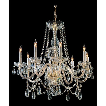 Crystorama Eight Light Polished Brass Up Chandelier 1128-PB-CL-MWP
